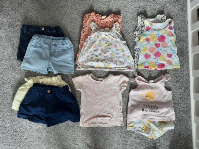 Girls Summer Shorts tshirt Bundle Size 12-18 Months