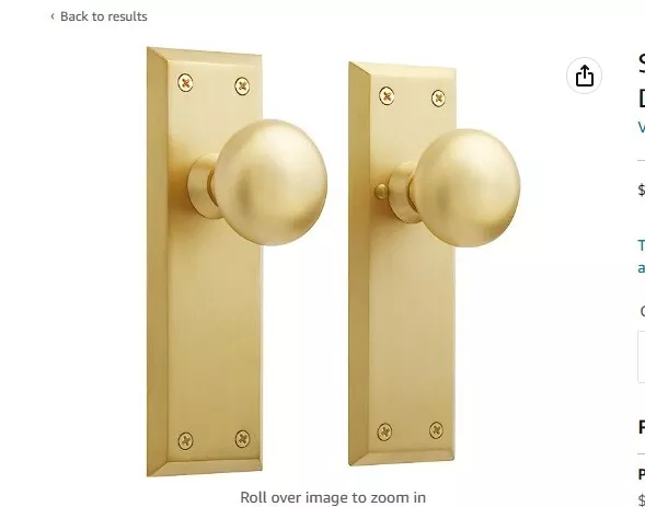 Signature Hardware Model480931 Hubbard Solid Brass Privacy Door Knob Set with 2-