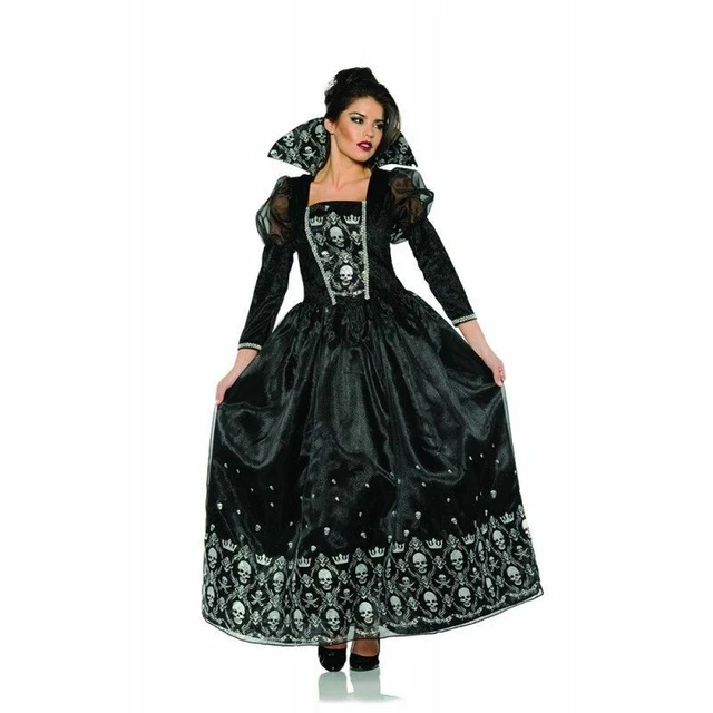 Underwraps Dark Queen Gothic Skulls Dress Halloween Adult Women's Costume 28055