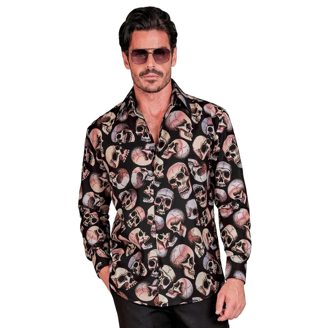 W WIDMANN MILANO Party Fashion - Camicia Hawaiana, Camicia A Maniche Corte, Fiori, Aloha, Festa In Spiaggia, Vestito In Maschera