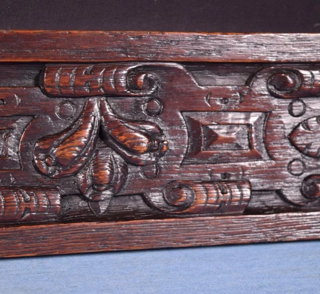 *French Antique Hand Carved Architectural Drawer Fronts/Panels in Solid Oak Wood 6