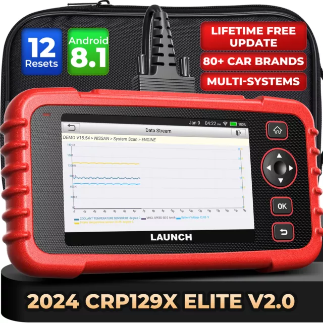 2024 Launch CRP129X V2.0 KFZ Diagnosegerät Auto OBD2 Scanner mit 12 Funktionen