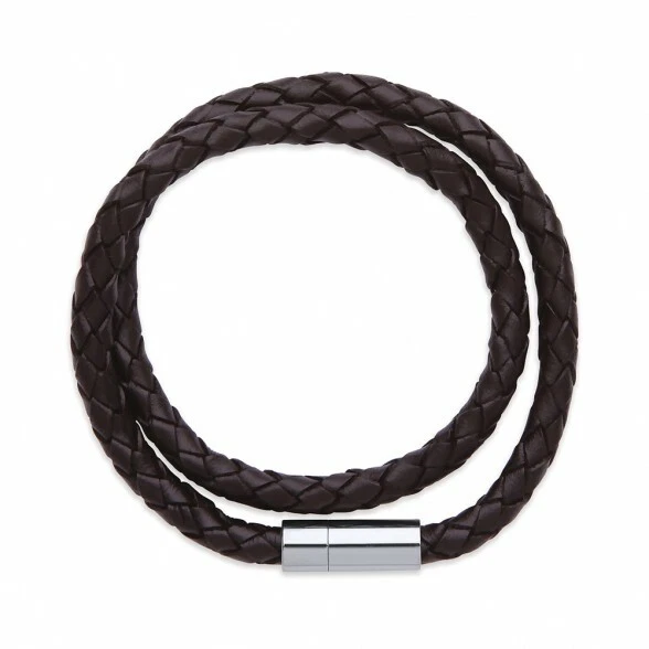 FINN AND TAYLOR Leather and Stainless Steel Bracelet