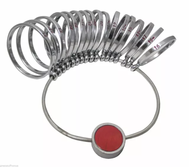 Jeweler's Nickel Plated Brass Jumbo Large Finger Gauge Ring Sizer - Sizes 16-24