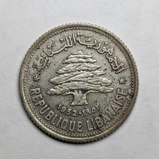 1952 Lebanon Silver 50 Piastres