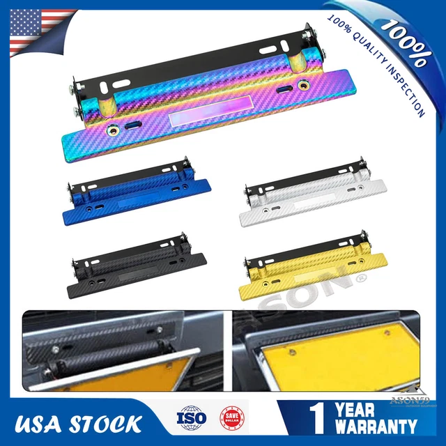 Universal Adjustable Carbon Fiber Car Racing License Plate Frame Holder Bracket
