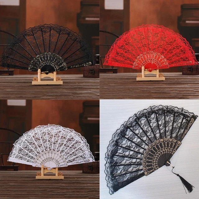 Artesanía Arte Ventiladores de mano Flores Ventilador Patrón Héroe Festival Regalo