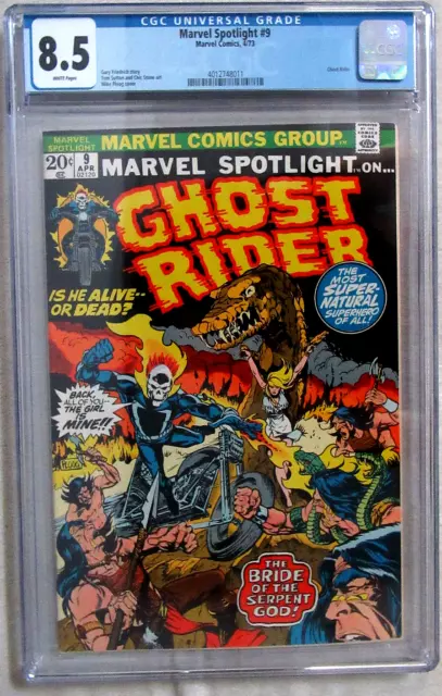 MARVEL SPOTLIGHT #9, GHOST RIDER (1973) CGC GRADED 8.5 White Pages! PLOOG Cover!