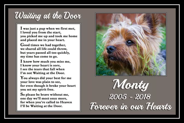 Personalised Pet Dog Memorial poem Gift Rainbow Print Photo keepsake