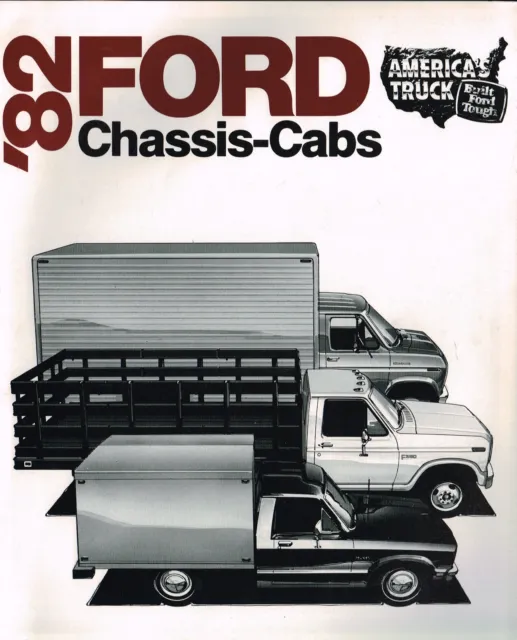 1982 Ford CHASSIS CABs TRUCK Brochure w/ Spec's: F-250,350,HD,4x4,Stake,Box,