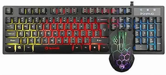 Gaming Keyboard And Mouse Set Rainbow LED Wired USB For PC PS4 Xbox One and 360