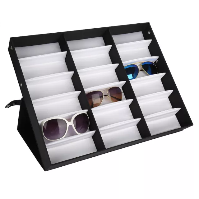 18 Slot Display Storage Case Organizer Box For Sunglasses Eyeglasses Jewelry 3