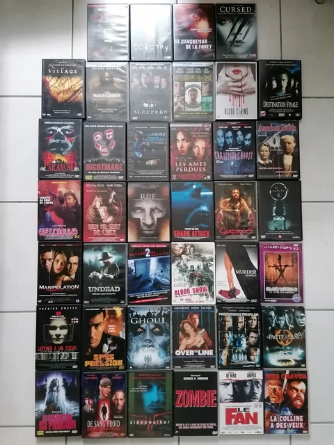 Lot 40 films DVD HORREUR, ÉPOUVANTE, GORE, THRILLER, POLICIER, SUSPENSE, FICTION