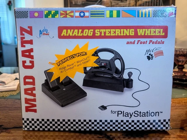 Volant De Course Mad Catz Avec Pédales – PS1 Sony PlayStation – Analogique – Fonctionnel