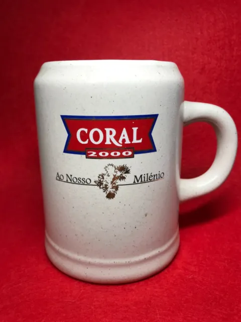 Coral Mug Millennium 2000 Commemorative Stoneware Portuguese Beer Stein 5.75"