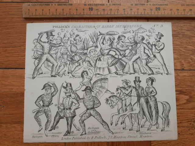 Redington Pollock's toy theatre sheet Characters Baron Munchausen