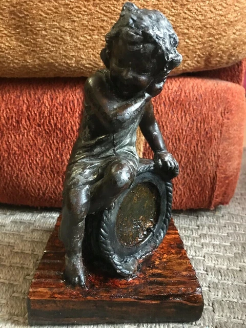 BELLE ANCIENNE Statue L'enfant Musicien -Biscuit Porcelaine-Saxe