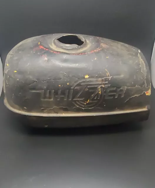 -Whizzer- Embossed Fuel Tank Schwinn Cruiser Bicycle Original Bobbed & Shortened