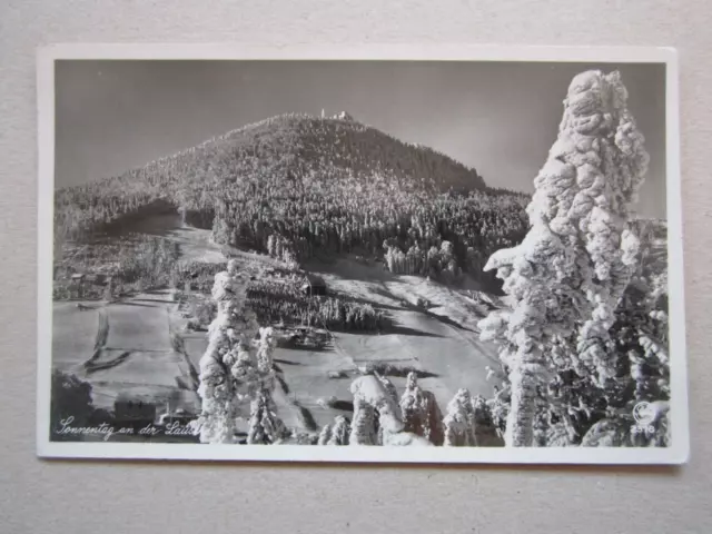 alte AK, Zittauer Gebirge, Die Lausche mit den beiden Sprungschanzen, 1942