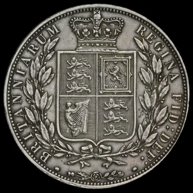 1885 Queen Victoria Young Head Silver Half Crown, EF 2