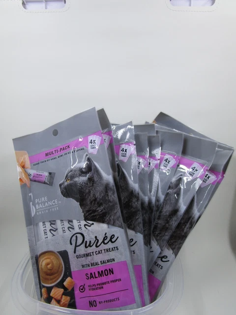 Puré de salmón gourmet gourmet gato exprimido Pure Balance 11 paquetes