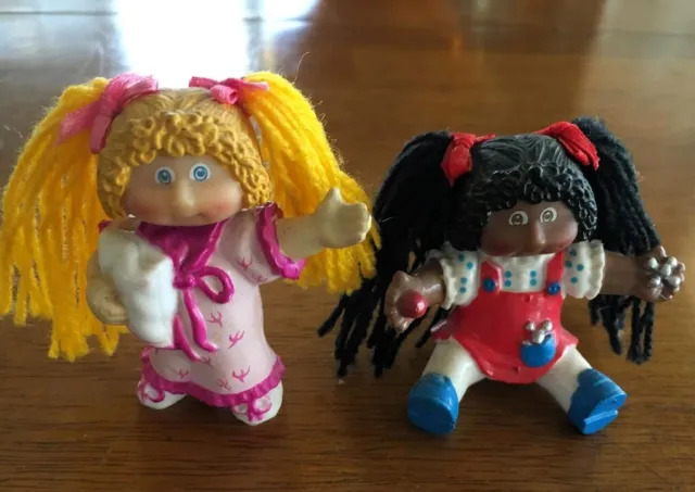 Vintage Used 1985 Cabbage Patch Kids Miniature PVC Figurines-Lot of 2