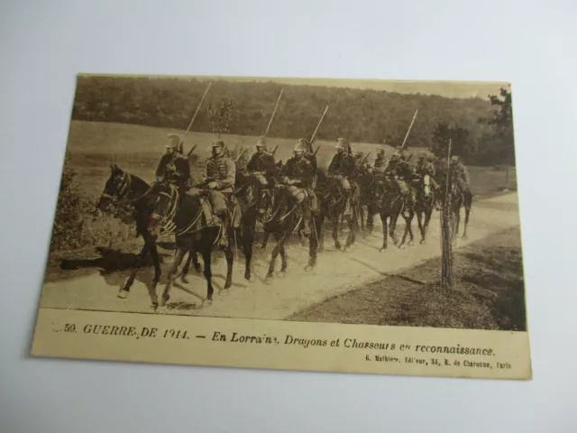 Cpa Guerre De 1914 En Lorraine Dragons Et Chasseurs En Reconnaissance