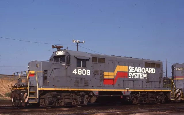 SEABOARD 4809 Railroad Train Locomotive RICHMOND VA Original 1985 Photo Slide