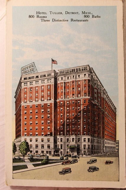 Michigan MI Detroit Hotel Tuller Postcard Old Vintage Card View Standard Post PC