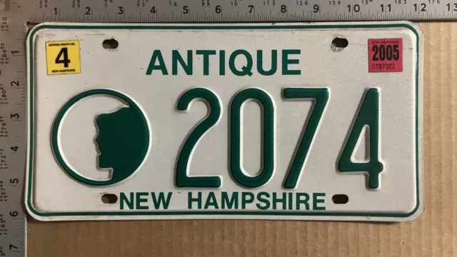2005 New Hampshire antique auto license plate 2074 Ford Chevy Dodge 11669