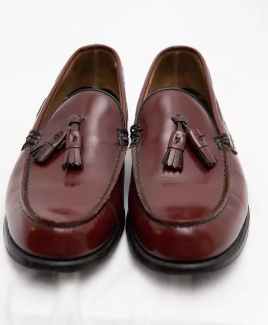 Sebago Mens Dress Shoes Slip On Tassel Loafers Burgundy Leather Size 10 USA