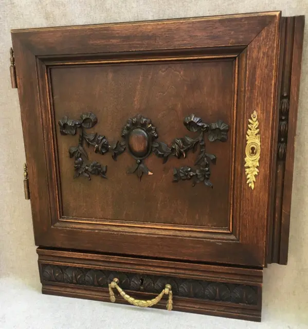 Antique french Louis XVI style furniture door and drawer front 1930's bronze