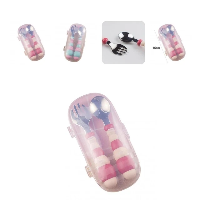 Kit de cubiertos para bebés sin BPA cuchara de entrenamiento de alimentación resistente al calor para bebés