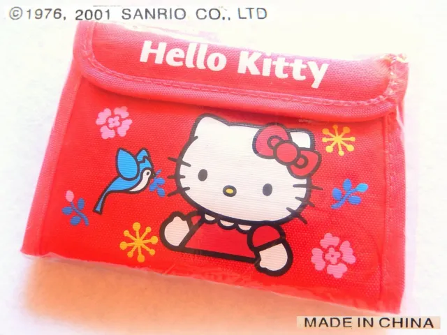 👛 SANRIO Hello Kitty NOW VINTAGE 2001 Portafoglio Nylon Wallet JAPAN-USA-CHINA