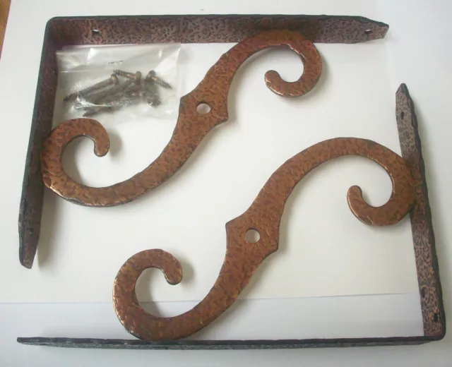 PAIR Hager Vintage Ornamental Shelf Flower Mailbox Birdhouse Plants Brackets