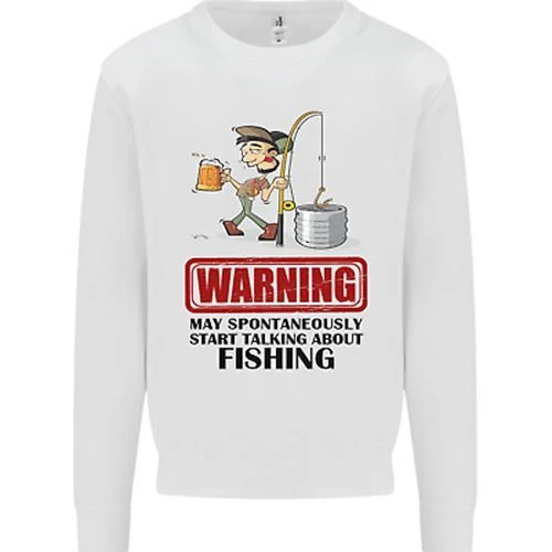 Pesca Warning Maggio Start Talking Divertente Bambini Felpa Maglione