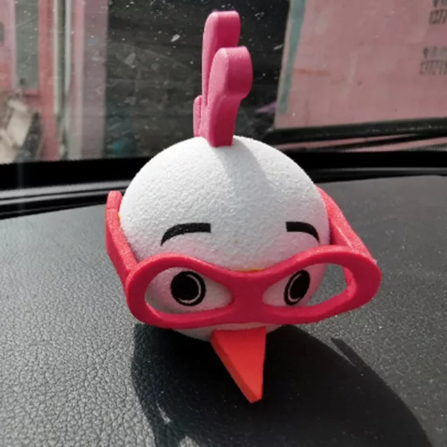 1Pc Cute glasses chickens car antenna pen topper aerial eva ball decor toy FBJO