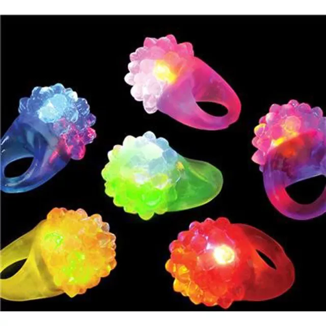 Dozen Light-Up Bumpy Rings Favor Party Gift Bag Fillers Prize Prizes Assortment