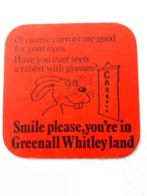 Vintage GREENALL WHITLEY / GREENALL'S - Cat No'288  Beer mat / Coaster