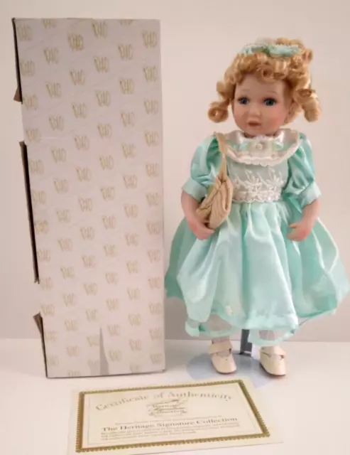 Vtg ? Heritage Signature Collection SHELBY Porcelain Doll 15" Tall Open Box RARE