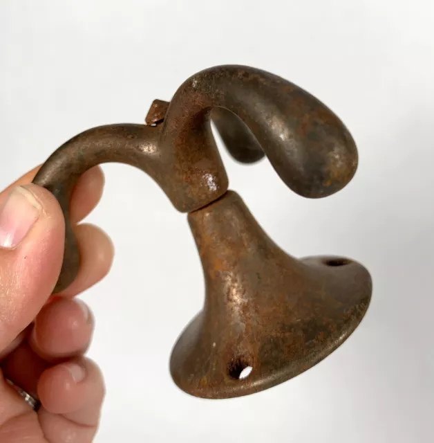 Qty (5) Vintage / Antique Swivel Wall Hook 3-Prong Coat Towel Hanger - Rusty