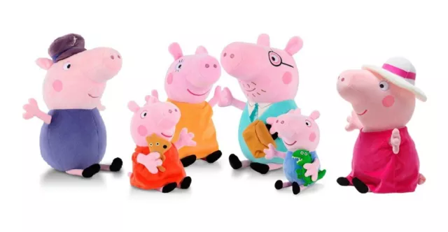 Pig Peluche Set Personaggi Peppa George Nonno Nonna Papa' Mamma  Altezza