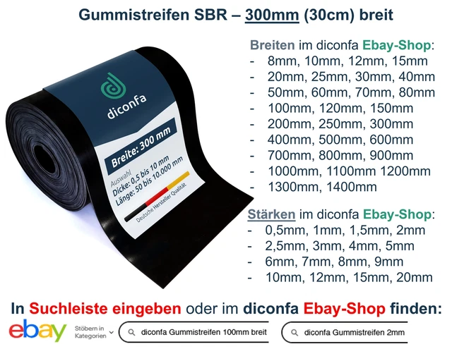 Gummistreifen 100mm Breit Selbstklebend (mit Klebeschicht