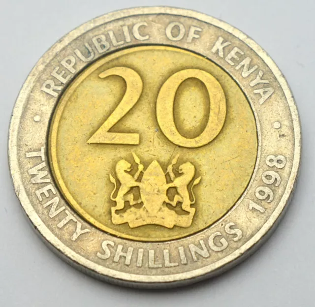 Kenya 20 Shillings 1998 Old Coin