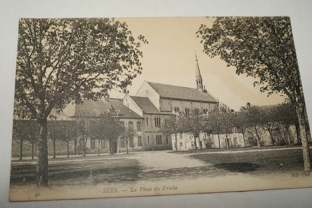 Sees La Place Du Friche Eglise Orne Normandie Cpa R2658