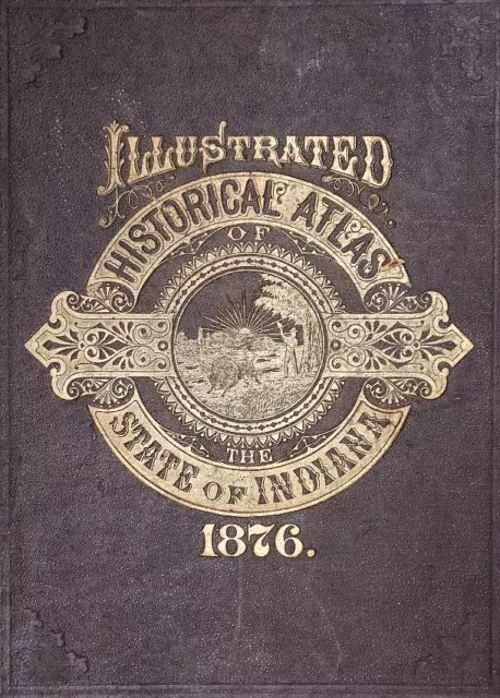 Old Antique 1876 Atlas Plat Map ~ CONGRESSIONAL & JUDICIAL DISTRICTS, INDIANA 2