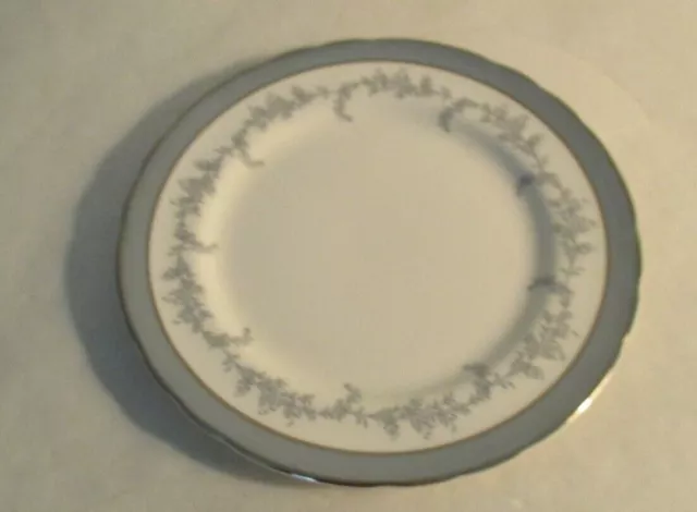 4 Aynsley Kenmore #B269 Bone China 6 1/2" Bread Plates Silver Trim Unused