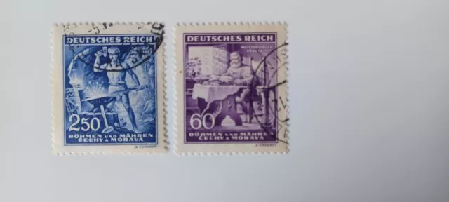 Briefmarken Deutsches Reich Böhmen  und Mähren Meistersinger/Siegfr gestempelt