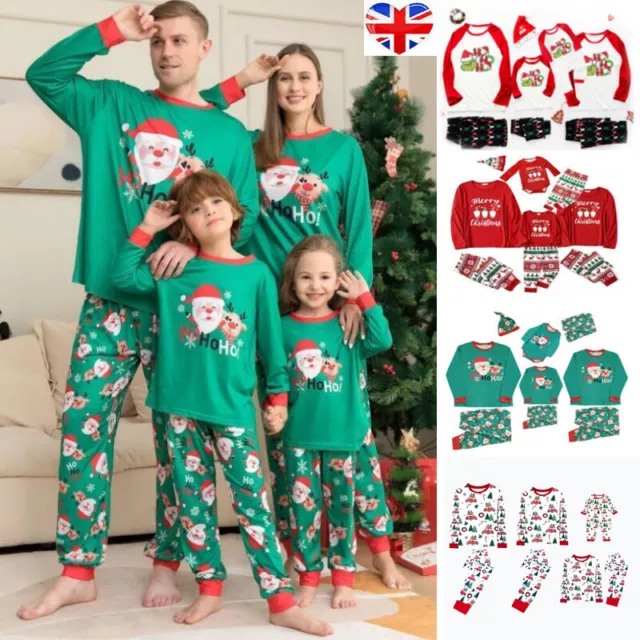 Christmas Family Matching Pyjamas Adult Kids Nightwear Sleepwear Pajamas Pjs Set