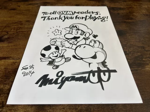 Rare Nintendo Super Mario Art Poster Signed By Shigeru Miyamoto For Collectors